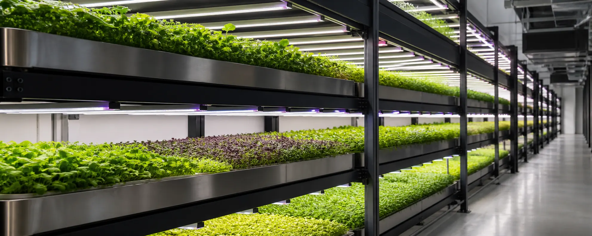 Commercial indoor cultivation racks with LED grow lighting